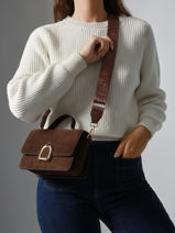 Sac Bandoulire S Altesse Suede Etrier Marron altesse suede EASU048S-vue-porte